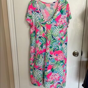 Lilly Pulitzer Pink and Green Midi Dress